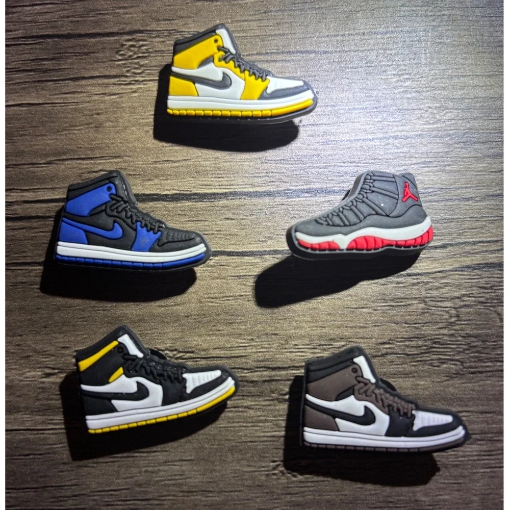 Jibbitz Sneaker Shoe Charms 5pc Basketball High Top‎ Clog Multicolor Accessory